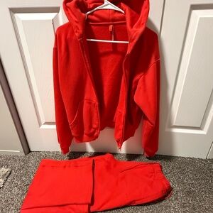 Skims Ruby Sweatshirt and straight leg jogger pants set